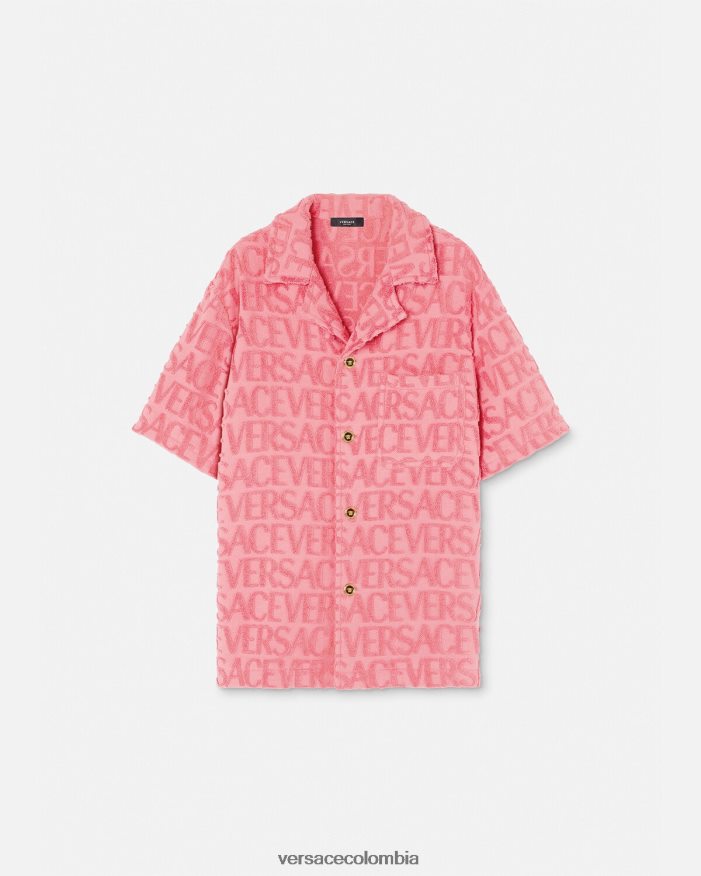 hombres sobrecamisa de toalla Versace rosa 2RP40F1281 ropa