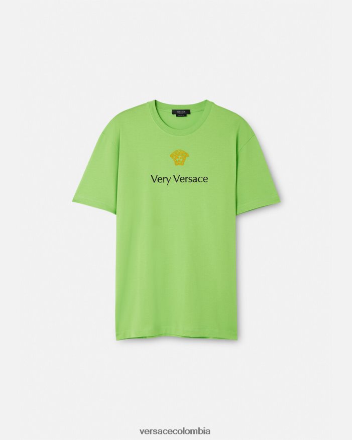 hombres camiseta Versace verde 2RP40F1387 ropa