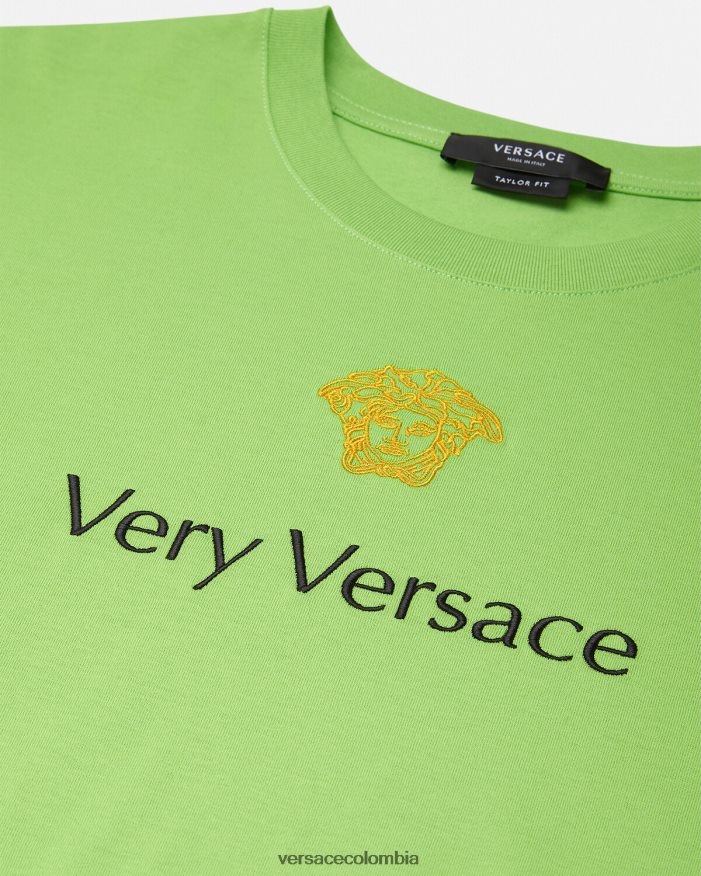 hombres camiseta Versace verde 2RP40F1387 ropa