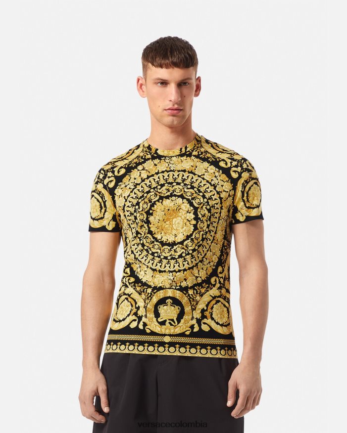 hombres camiseta barroca Versace imprimir 2RP40F1369 ropa