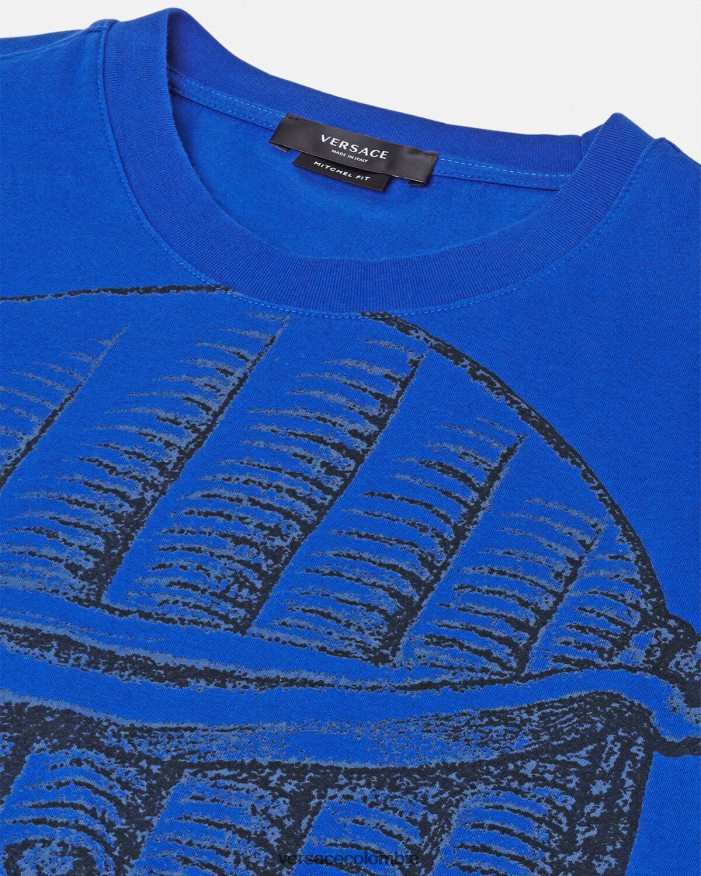 hombres camiseta la maschera Versace azul 2RP40F1383 ropa