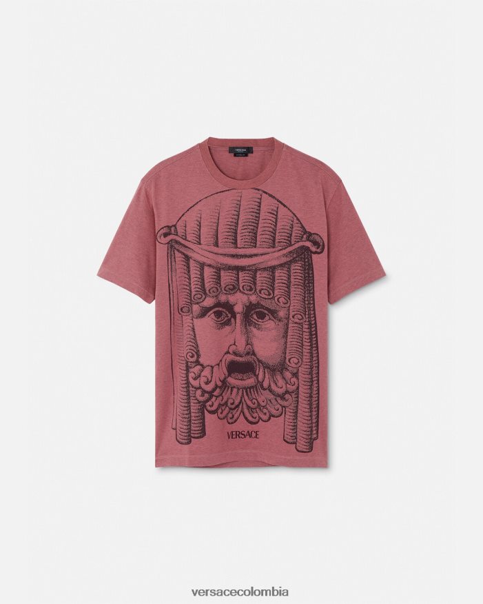 hombres camiseta la maschera Versace rosa 2RP40F1384 ropa