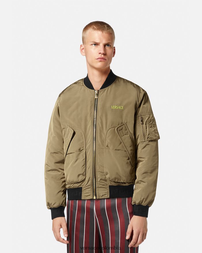 hombres chaqueta bomber le maschere Versace imprimir 2RP40F1232 ropa