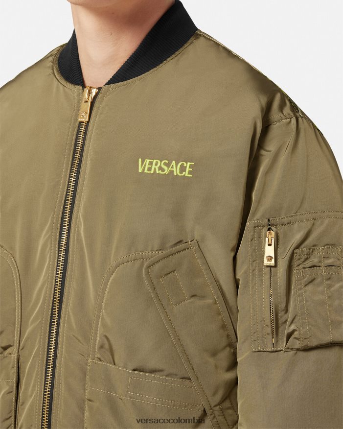 hombres chaqueta bomber le maschere Versace imprimir 2RP40F1232 ropa