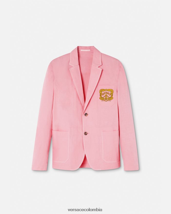 hombres blazer barroco con conchas marinas Versace rosa 2RP40F1268 ropa