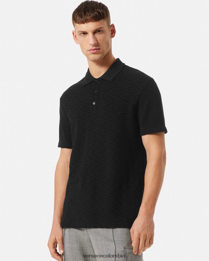 hombres polo greca Versace negro 2RP40F1394 ropa