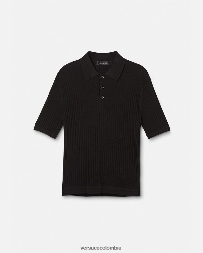 hombres polo con grecas Versace negro 2RP40F1337 ropa