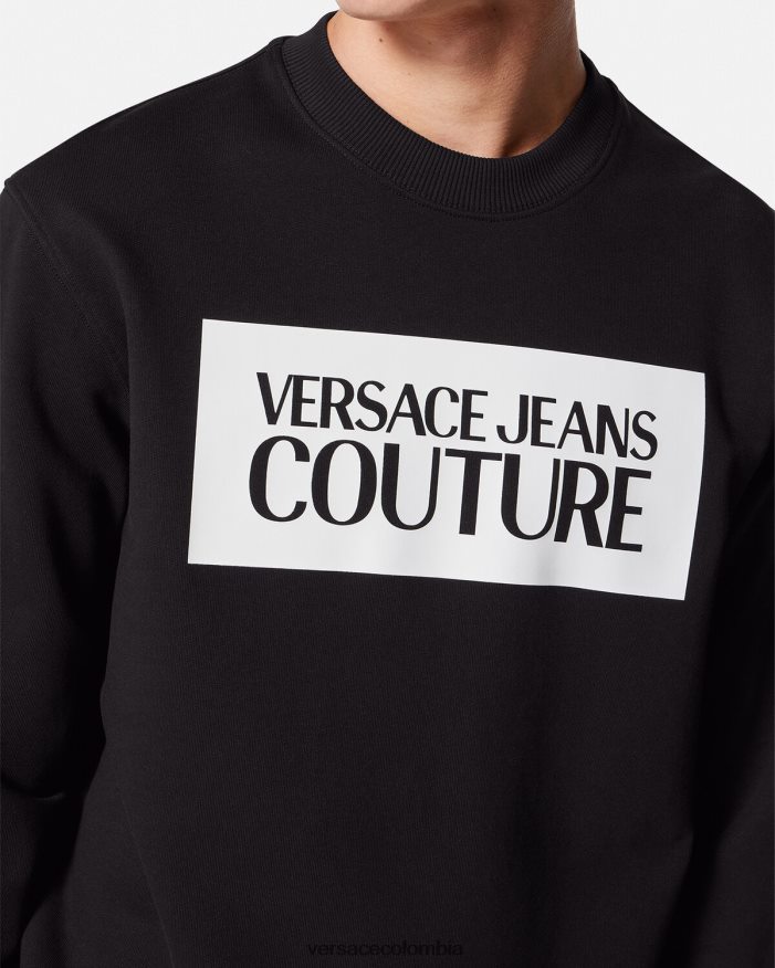 hombres sudadera con logo Versace negro 2RP40F2377 ropa