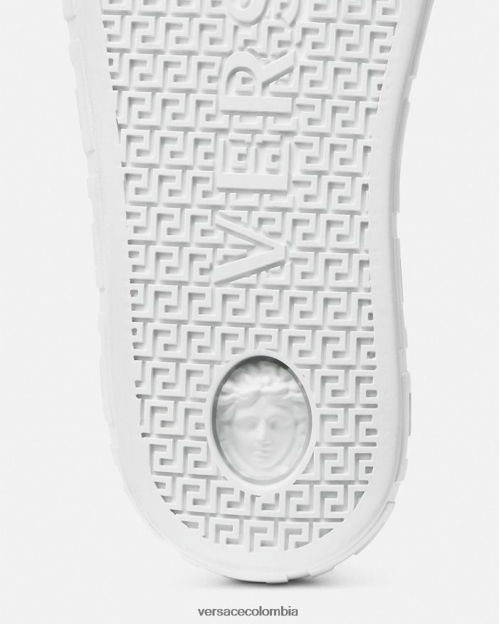 hombres zapatillas con grecas Versace blanco 2RP40F1533 zapato