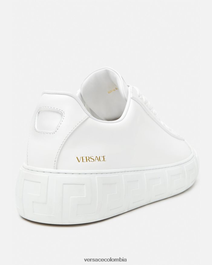 hombres zapatillas con grecas Versace blanco 2RP40F1533 zapato