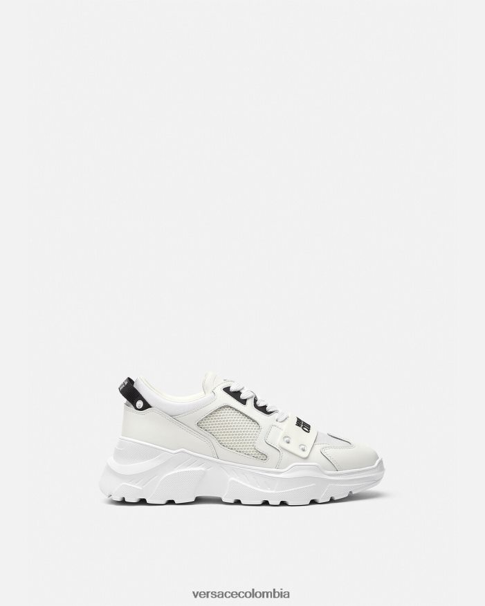 hombres zapatillas con logo speedtrack Versace blanco 2RP40F2449 zapato