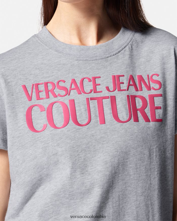 mujer camiseta con logo Versace gris 2RP40F2171 ropa