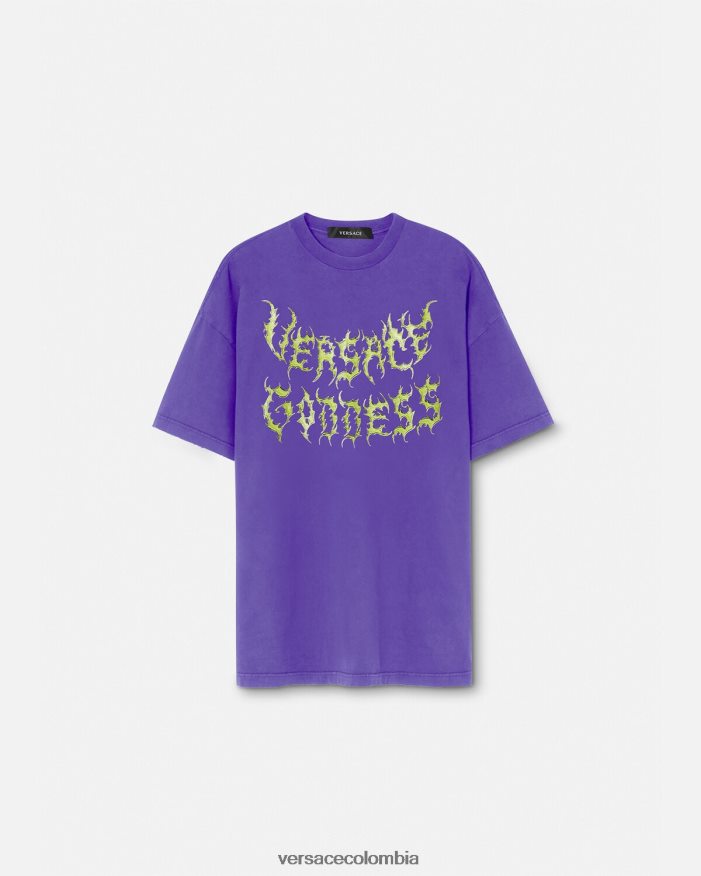 mujer camiseta extragrande de diosa Versace Violeta 2RP40F151 ropa