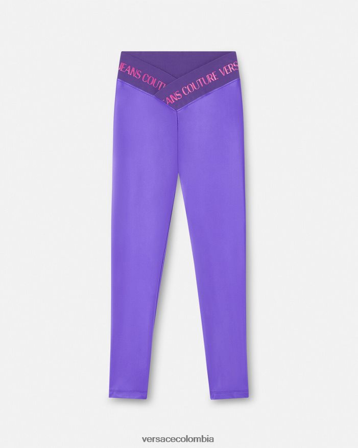 mujer leggins con logo Versace Violeta 2RP40F2240 ropa