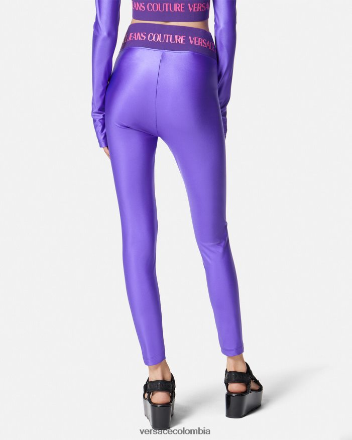 mujer leggins con logo Versace Violeta 2RP40F2240 ropa