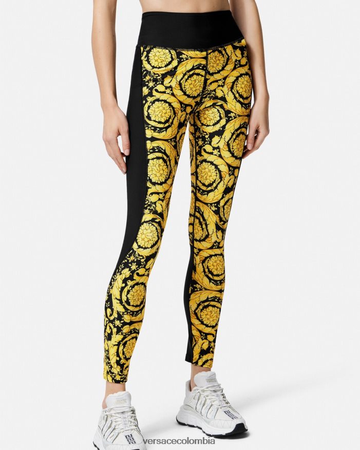 mujer leggings barrocos Versace negro 2RP40F241 ropa