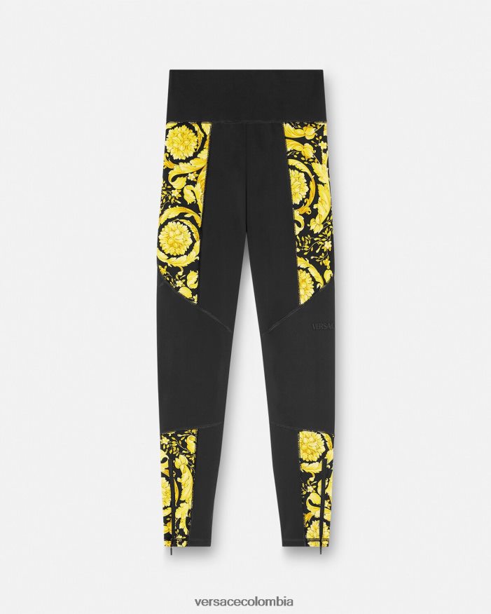 mujer leggins de gimnasia barrocos Versace negro 2RP40F233 ropa