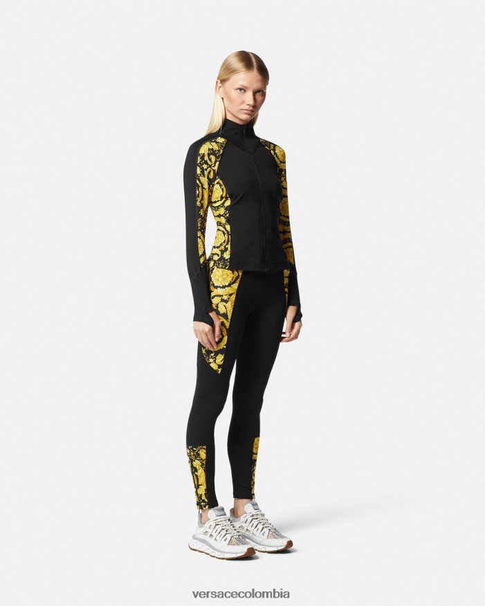 mujer leggins de gimnasia barrocos Versace negro 2RP40F233 ropa