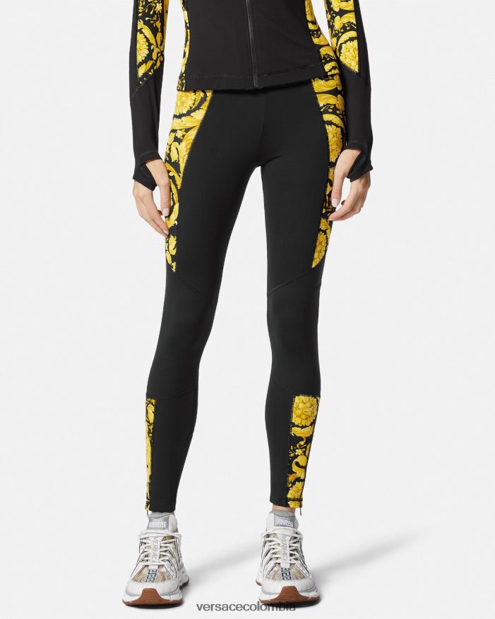 mujer leggins de gimnasia barrocos Versace negro 2RP40F233 ropa