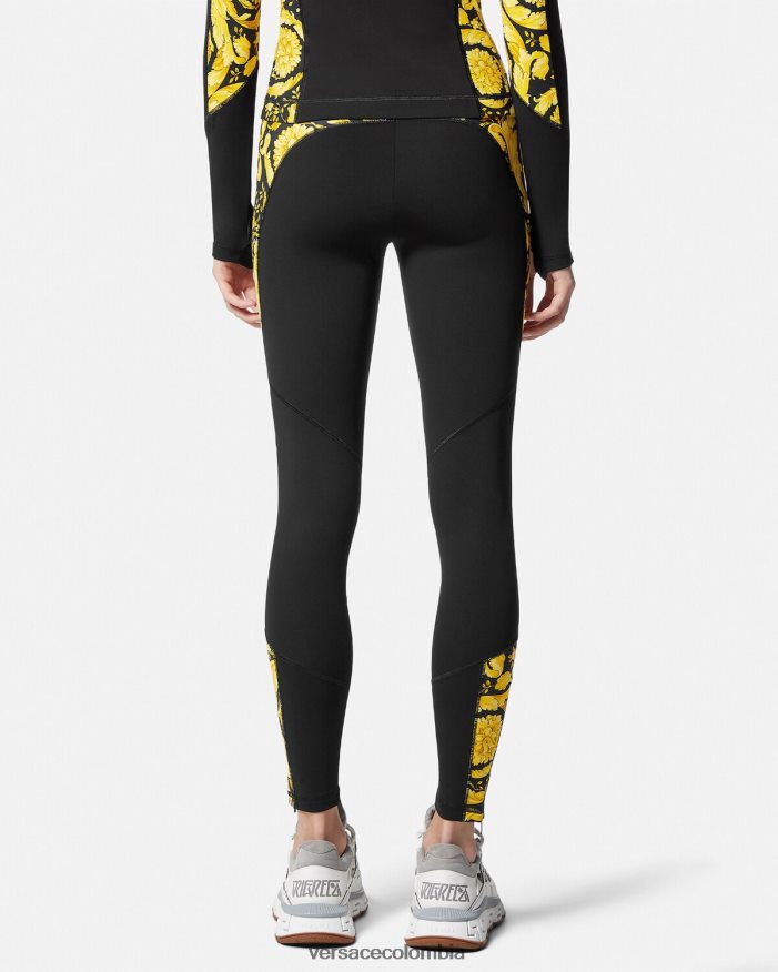 mujer leggins de gimnasia barrocos Versace negro 2RP40F233 ropa