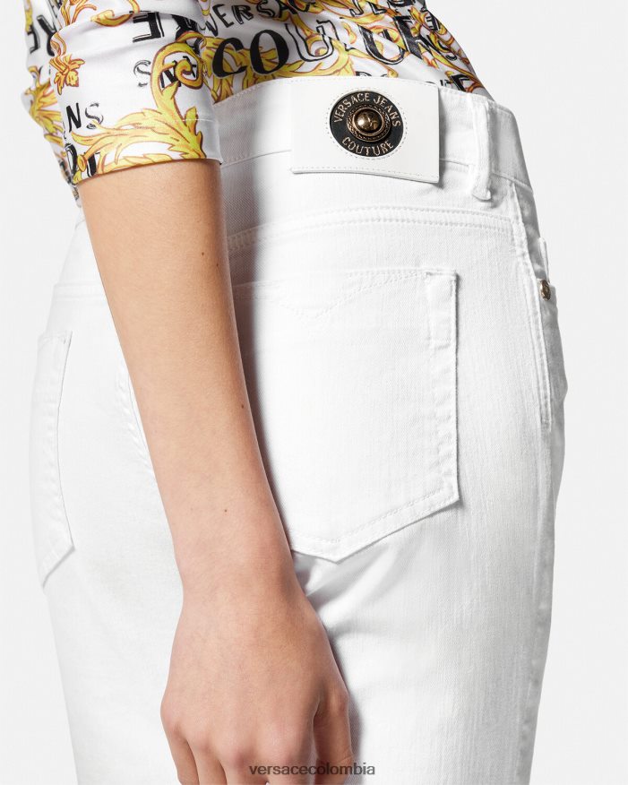 mujer vaqueros ajustados Versace blanco 2RP40F2236 ropa