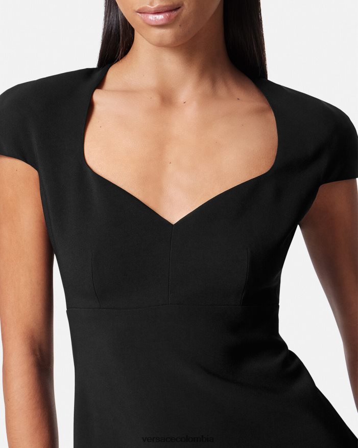 mujer minivestido recto Versace negro 2RP40F43 ropa