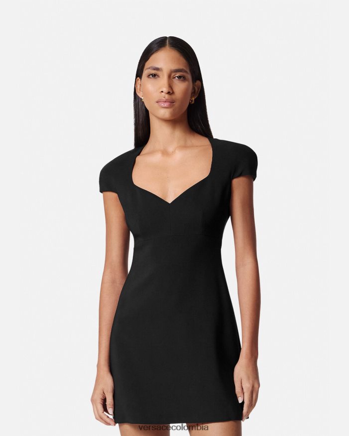 mujer minivestido recto Versace negro 2RP40F43 ropa