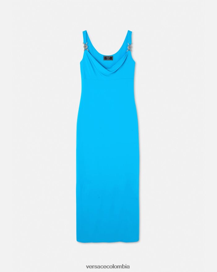 mujer vestido largo con medusa '95 Versace azul 2RP40F17 ropa