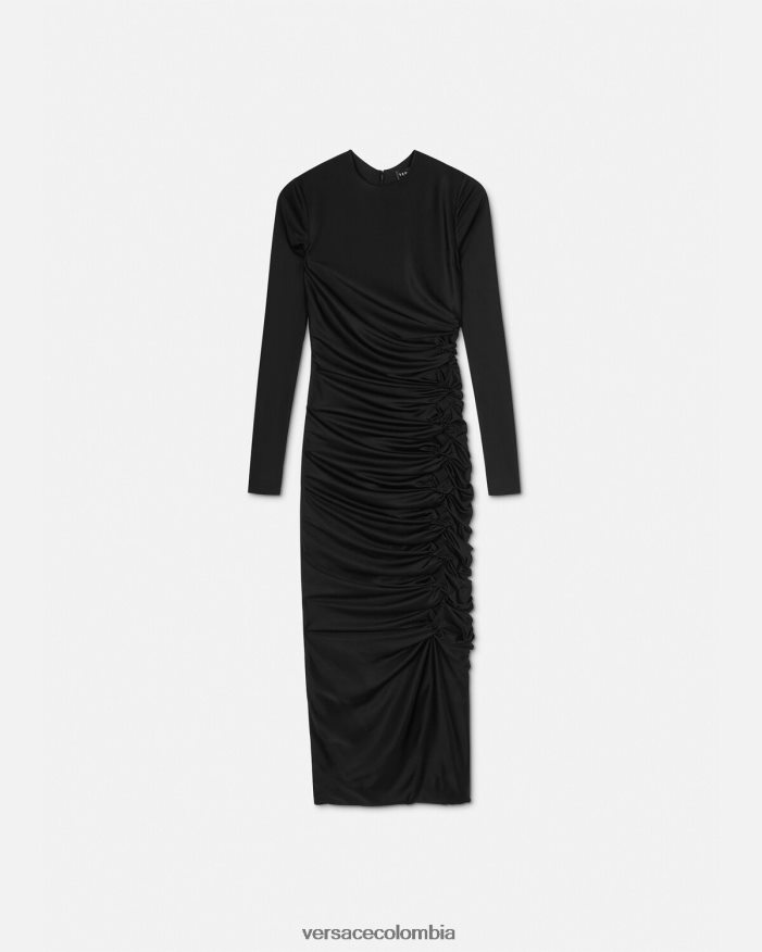 mujer vestido midi anudado Versace negro 2RP40F23 ropa