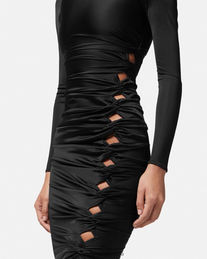 mujer vestido midi anudado Versace negro 2RP40F23 ropa