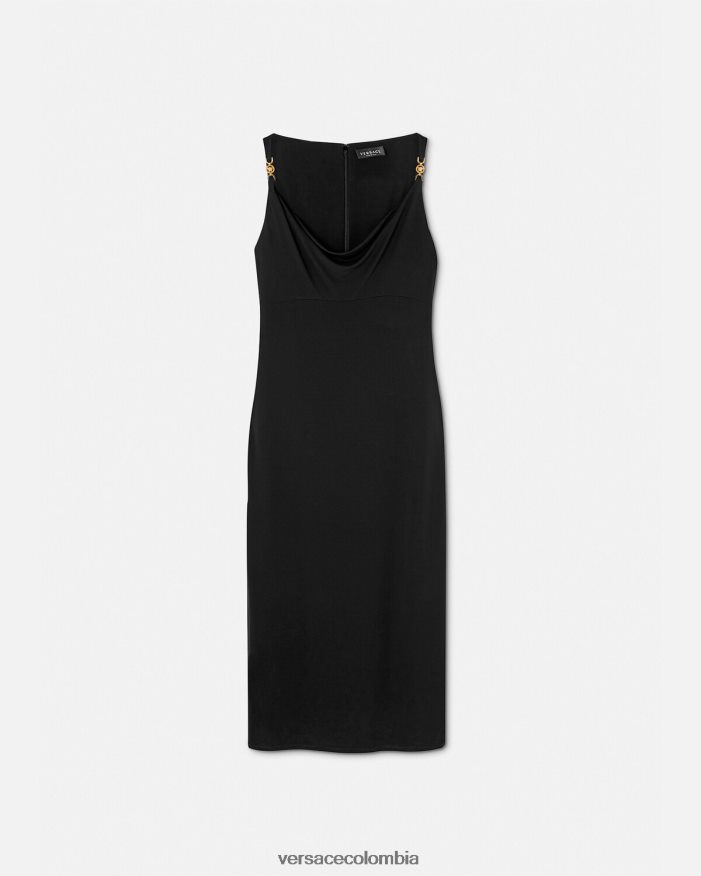 mujer vestido midi con medusa '95 Versace negro 2RP40F40 ropa