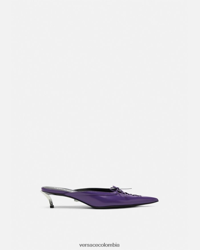 mujer mules con punta de alfiler Versace Violeta 2RP40F393 zapato