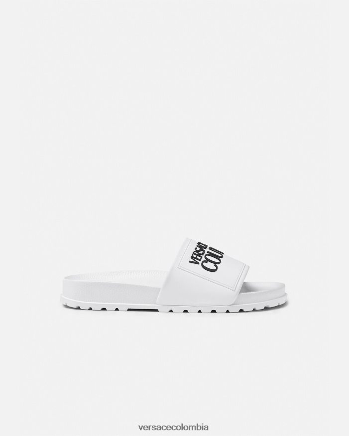 mujer chanclas de goma con logo Versace blanco 2RP40F2289 zapato