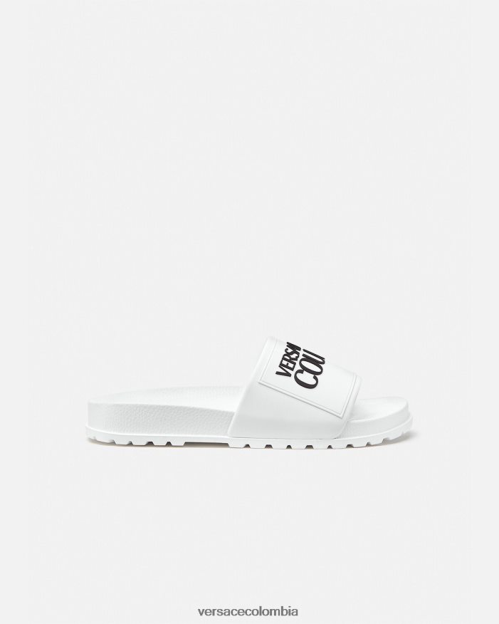 mujer chanclas de goma con logo Versace blanco 2RP40F2312 zapato