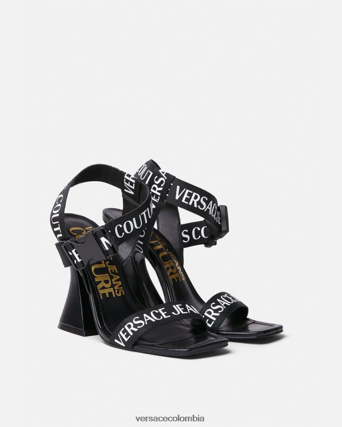 mujer sandalias Kirsten con logo Versace negro 2RP40F2291 zapato