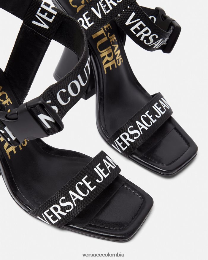 mujer sandalias Kirsten con logo Versace negro 2RP40F2291 zapato