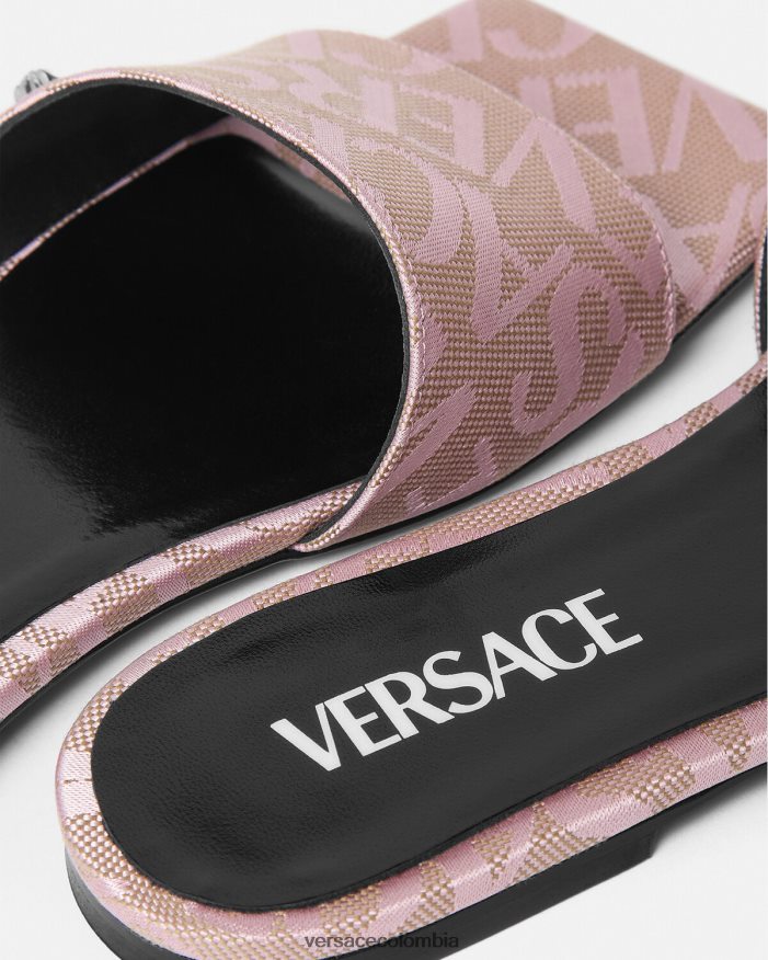 mujer sandalias planas integrales Versace imprimir 2RP40F450 zapato