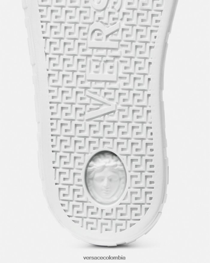 mujer zapatillas con grecas Versace Oro blanco 2RP40F501 zapato