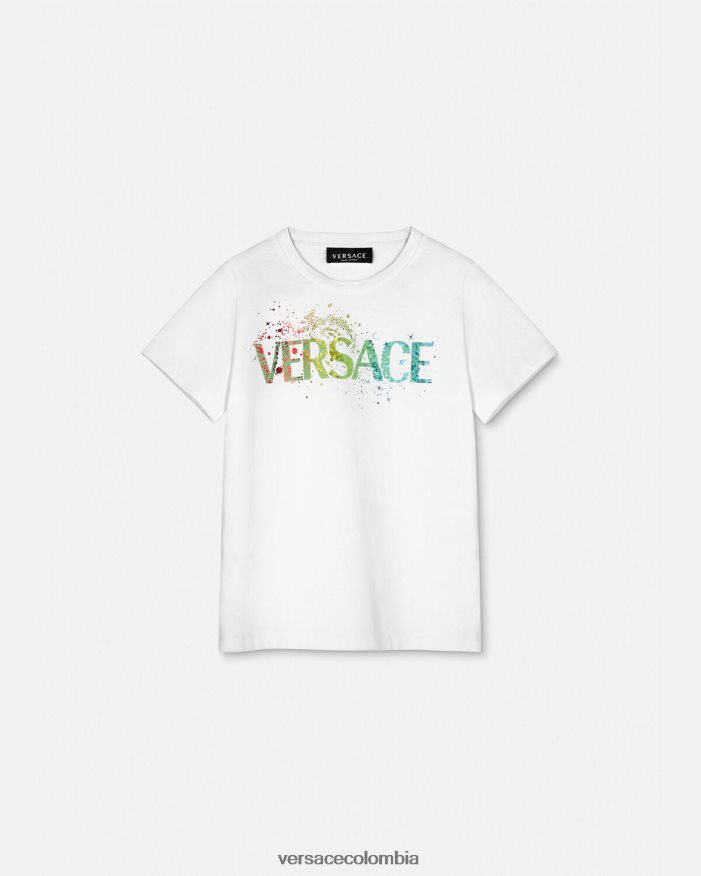 niños camiseta con logo Versace azul 2RP40F2094 ropa