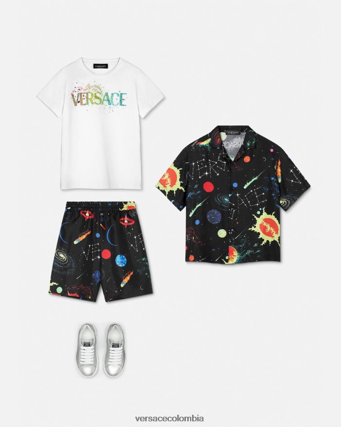 niños camiseta con logo Versace azul 2RP40F2094 ropa