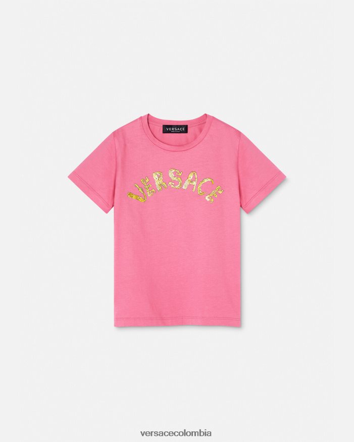 niños camiseta con logo Versace rosa 2RP40F1932 ropa