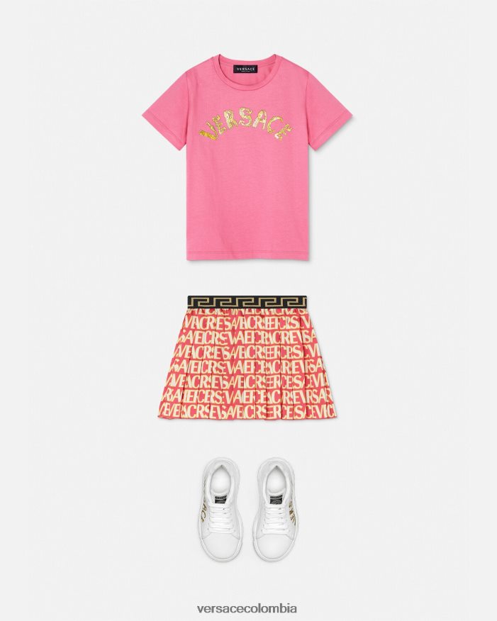 niños camiseta con logo Versace rosa 2RP40F1932 ropa