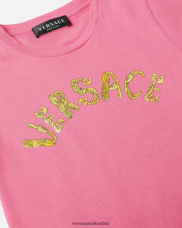 niños camiseta con logo Versace rosa 2RP40F1932 ropa