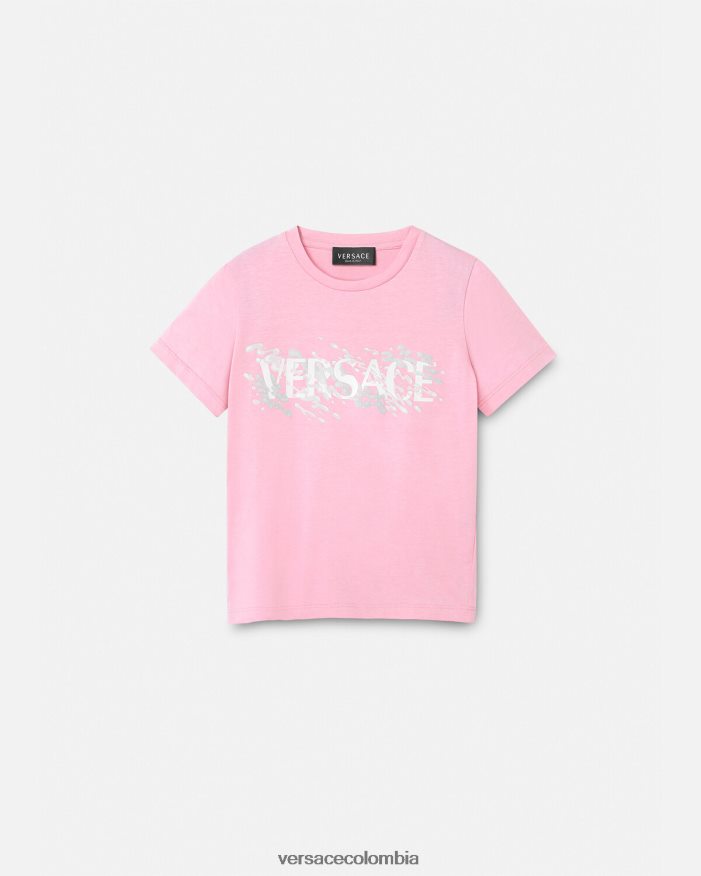 niños camiseta con logo Versace rosa 2RP40F2011 ropa