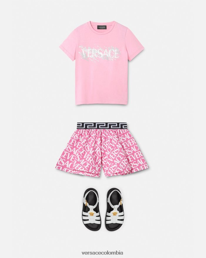 niños camiseta con logo Versace rosa 2RP40F2011 ropa