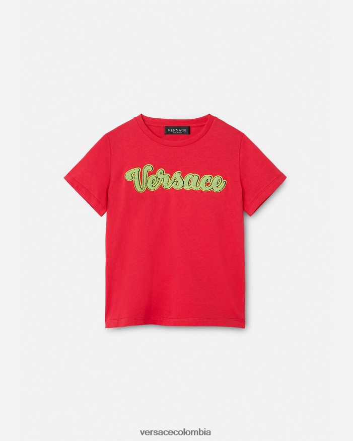 niños camiseta con logo universitario Versace rojo 2RP40F2133 ropa