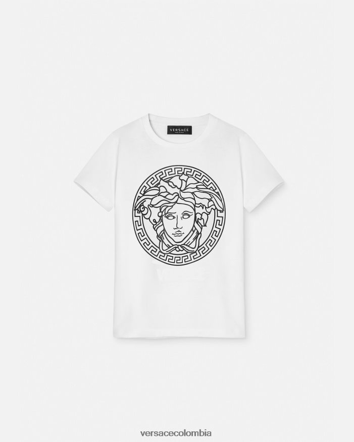 niños camiseta medusa Versace blanco negro 2RP40F1966 ropa