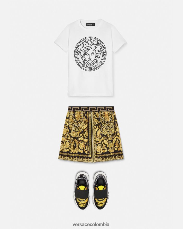 niños camiseta medusa Versace blanco negro 2RP40F1966 ropa