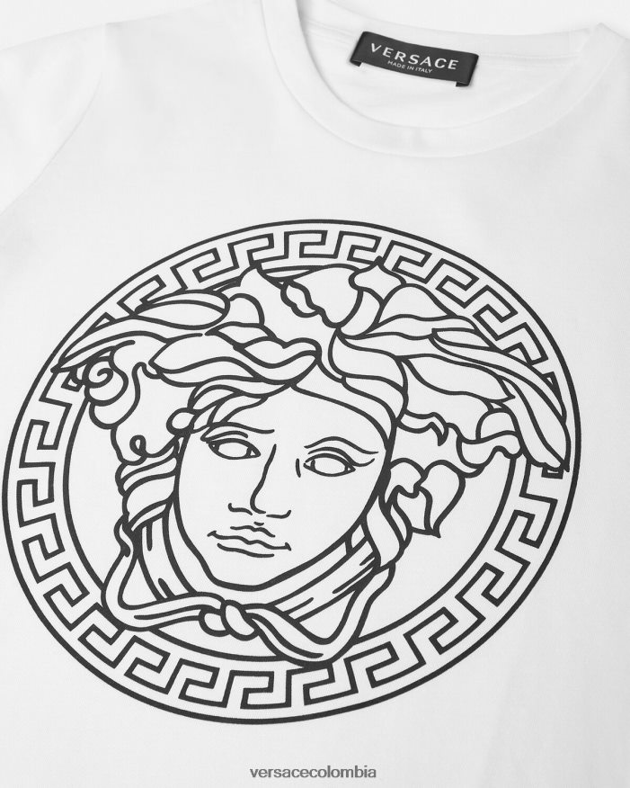 niños camiseta medusa Versace blanco negro 2RP40F1966 ropa