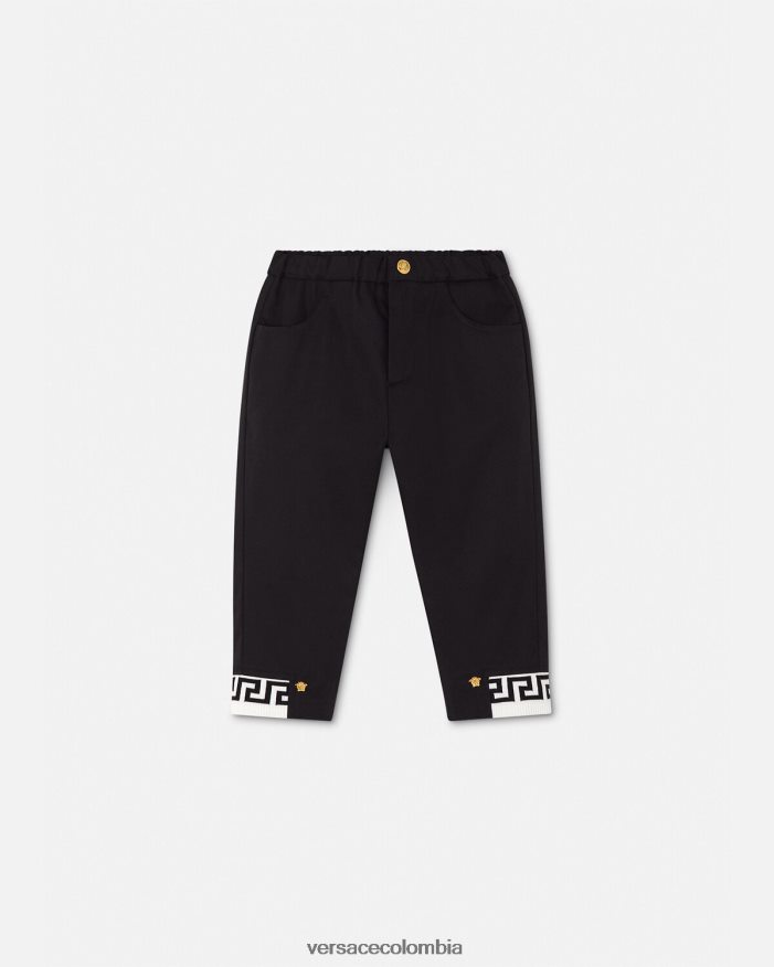 niños pantalon greca bebe Versace negro 2RP40F1906 ropa